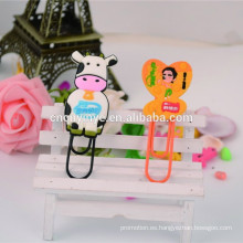 3D divertido cuadrado pvc libro binder clips del metal